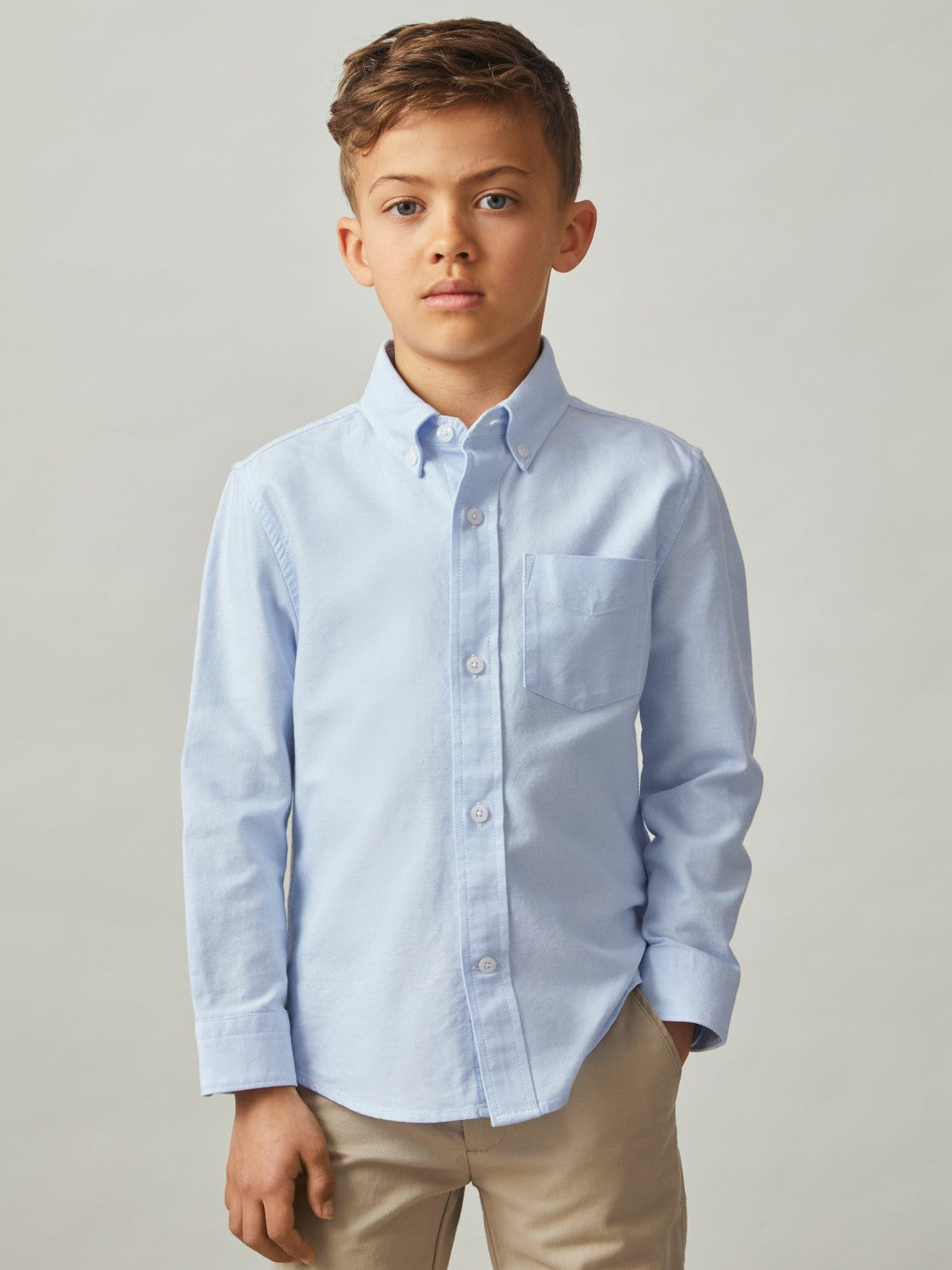 3-9 yrs Button Down Oxford Shirt Soft Blue | Children
