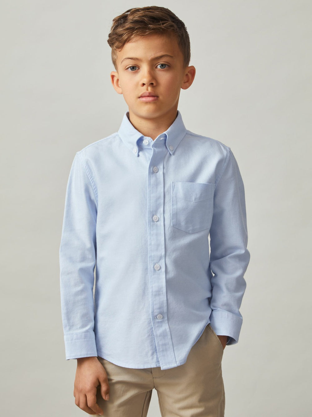 3-9 yrs Button Down Oxford Shirt Soft Blue | Children