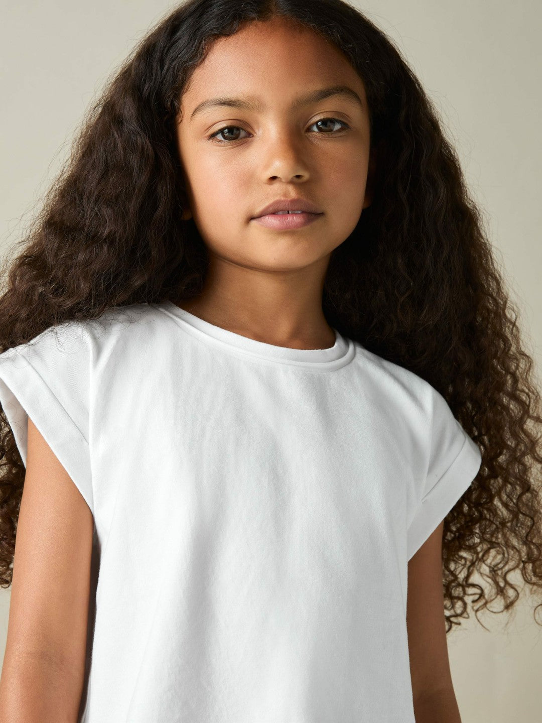 9-13 yrs Cotton-Jersey Cropped T-Shirt White | Children