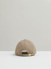 Wool Blend Flannel Baseball Cap Taupe | Womens