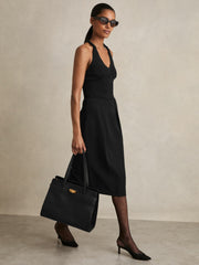 Tailored Midi Suit Skirt Black | Womens