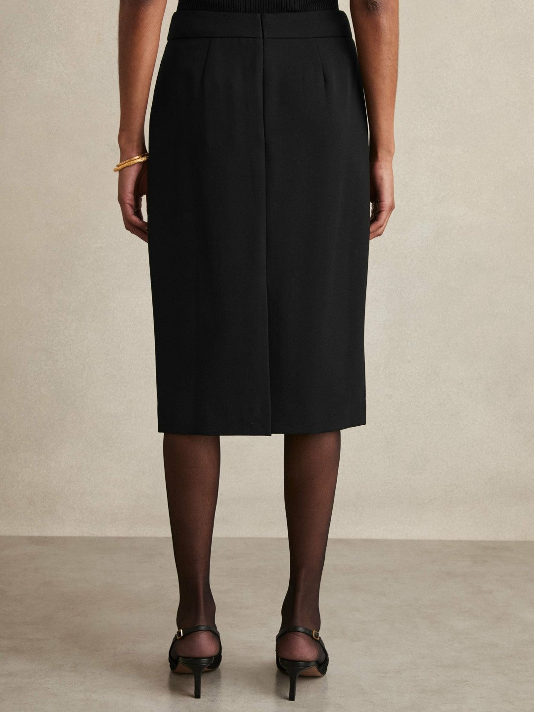 Tailored Midi Suit Skirt Black | Womens