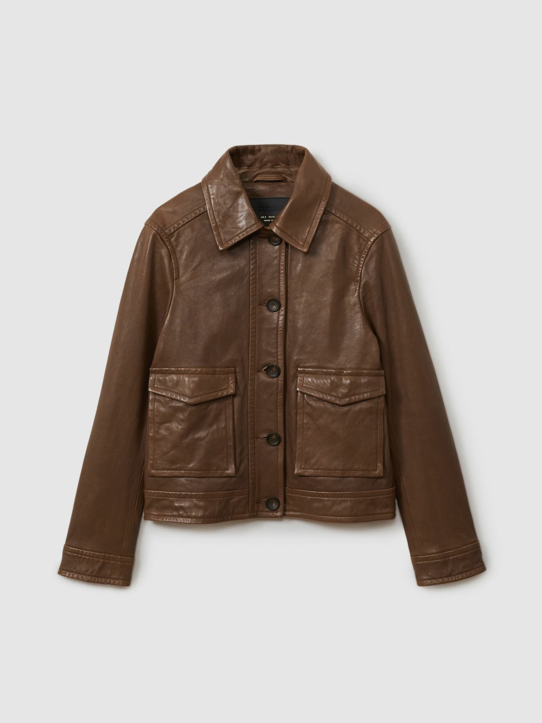 Leather Trucker Jacket Chocolate | Womens