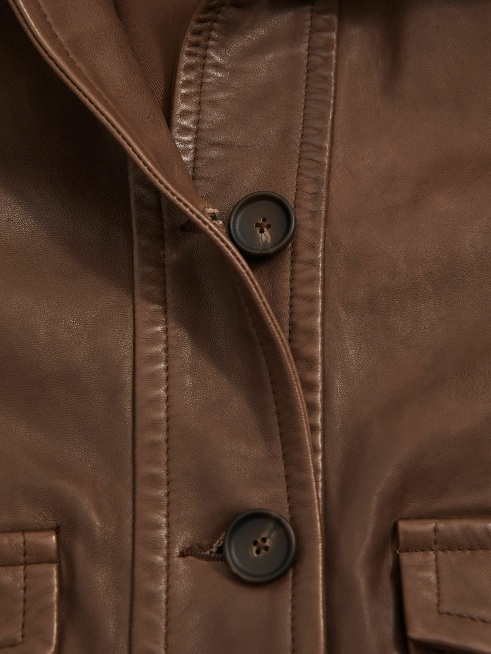 Leather Trucker Jacket Chocolate | Womens