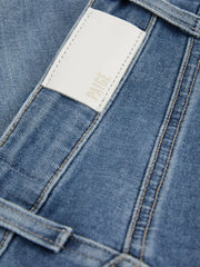 Paige Wide Leg Raw Hem Cropped Jeans Rock Show Blue | Womens