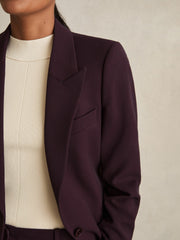 Petite Tailored Single Breasted Suit Blazer Berry | Womens