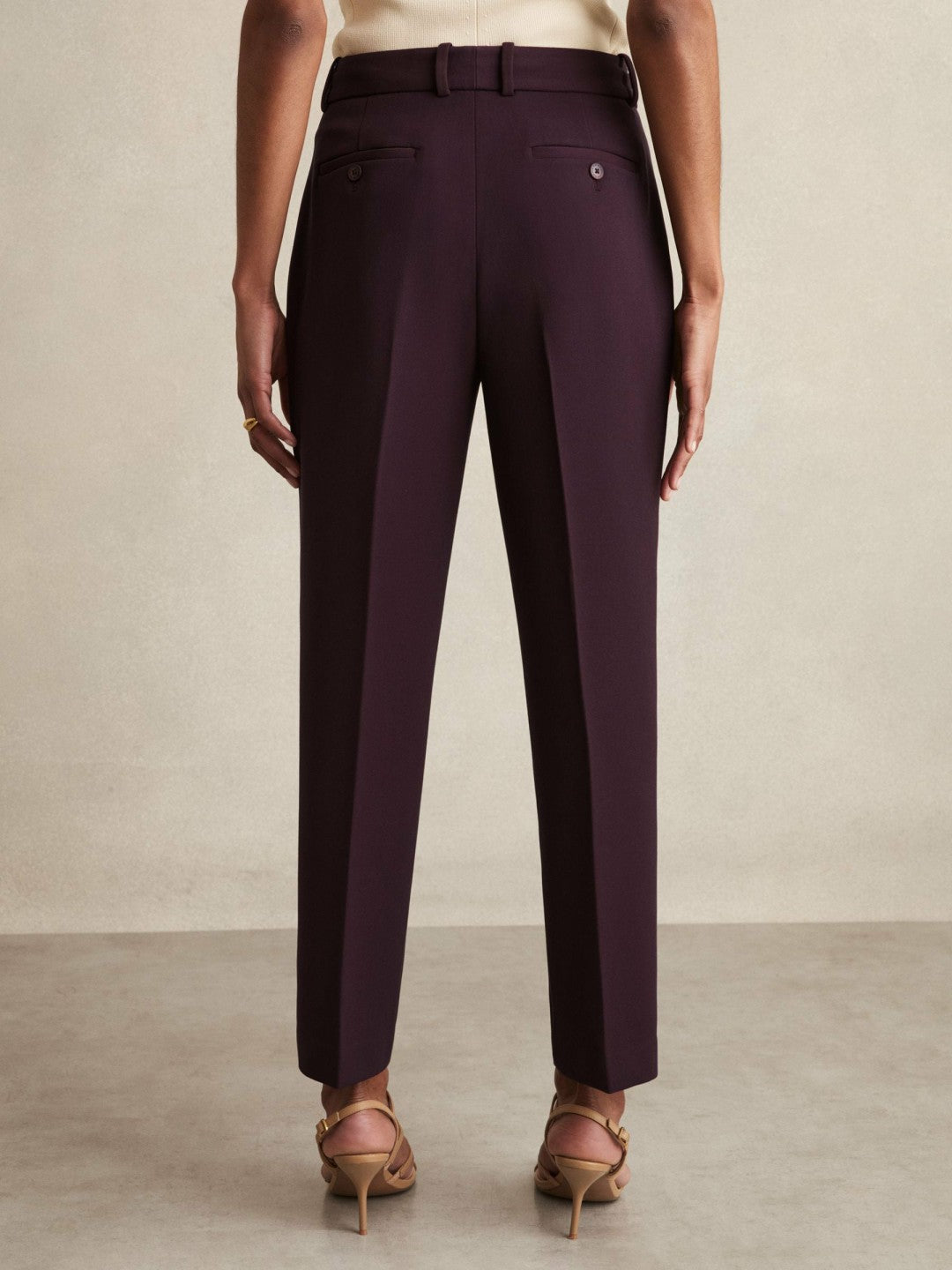 Petite Slim Fit Suit Trousers Berry | Womens