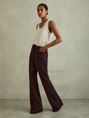 Petite Flared Suit Trousers Berry | Womens