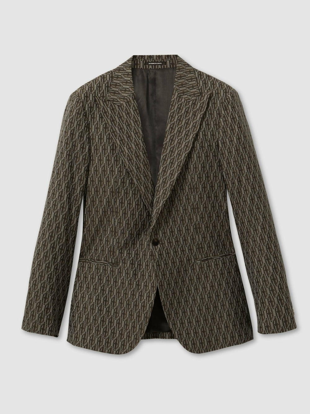 Monogram-Jacquard Twill Blazer Chocolate Brown | Mens