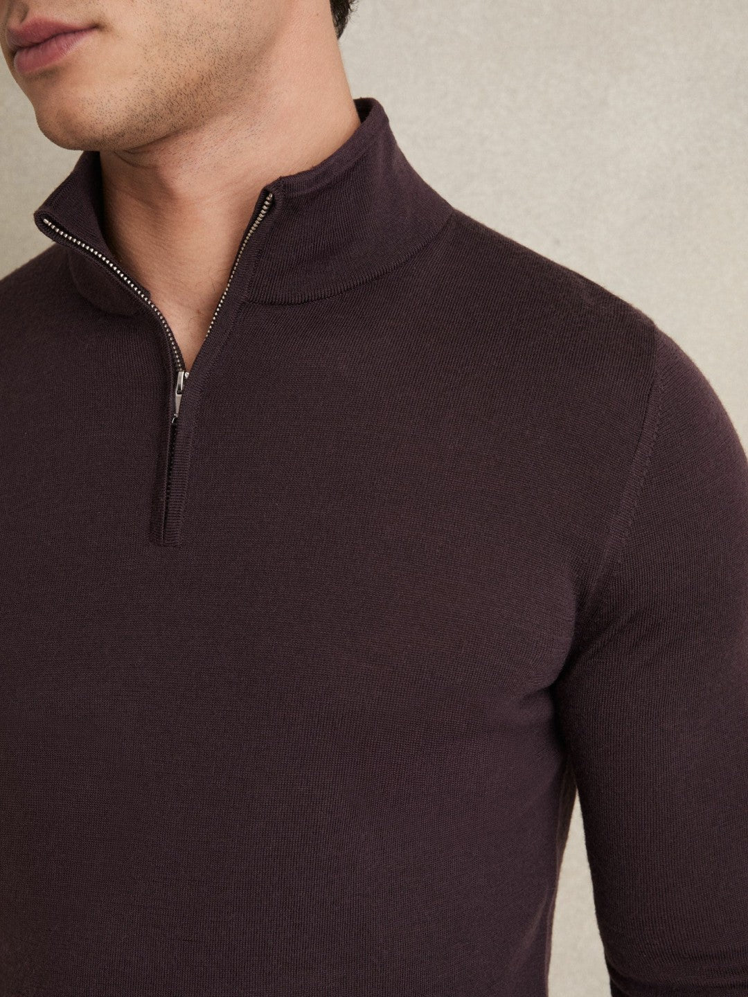 Merino Wool Half-Zip Jumper  | Mens