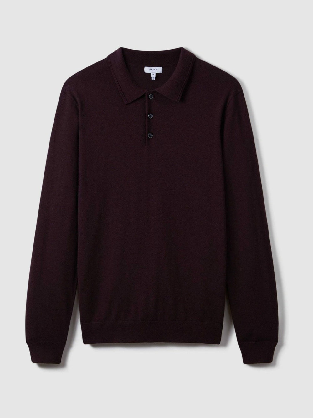 Merino Wool Polo Shirt Dark Bordeaux | Mens