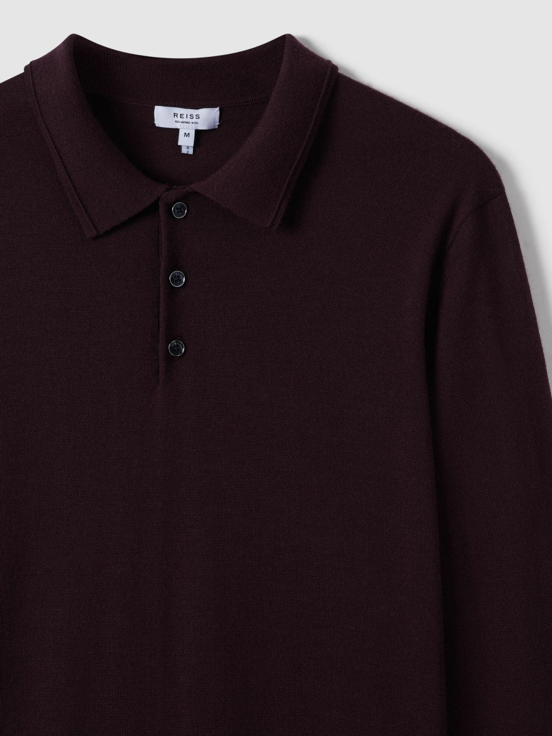 Merino Wool Polo Shirt Dark Bordeaux | Mens