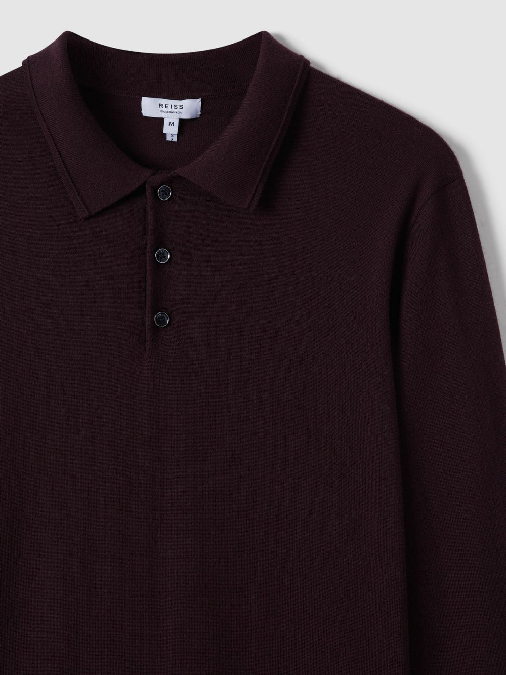 Merino Wool Polo Shirt Dark Bordeaux | Mens