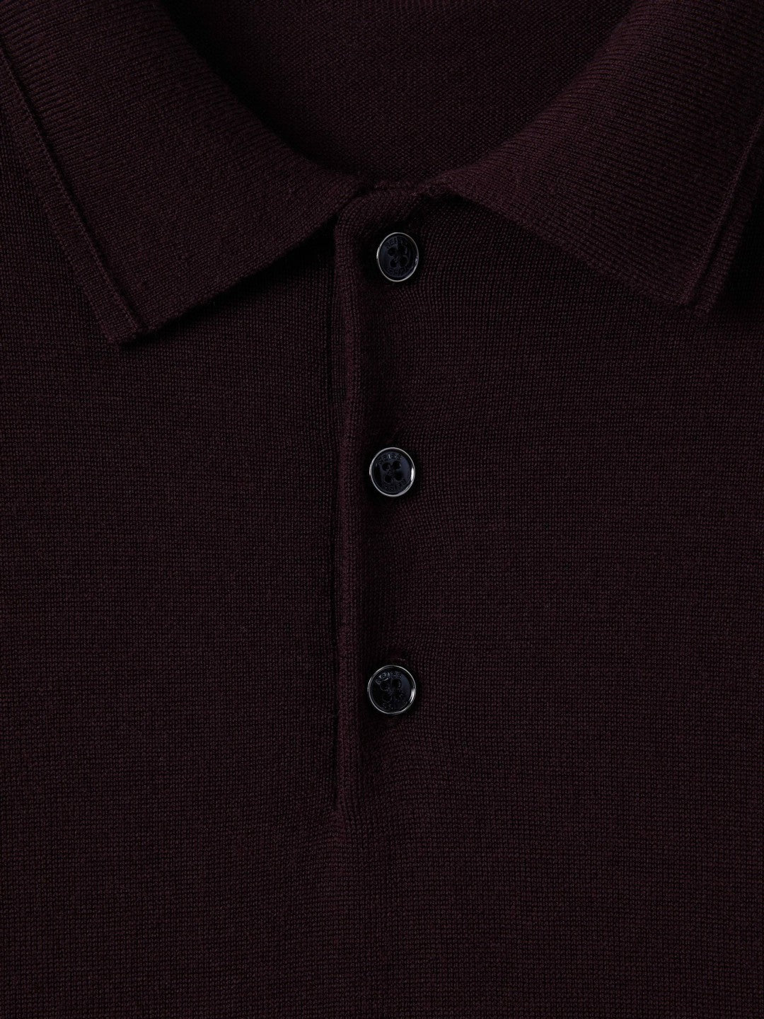 Merino Wool Polo Shirt Dark Bordeaux | Mens