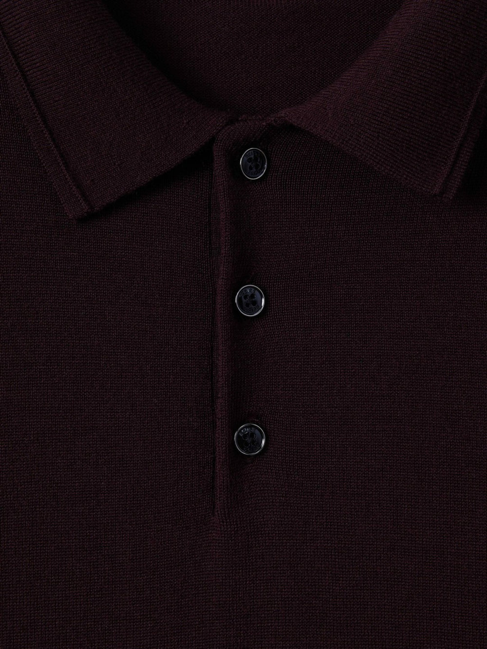 Merino Wool Polo Shirt Dark Bordeaux | Mens