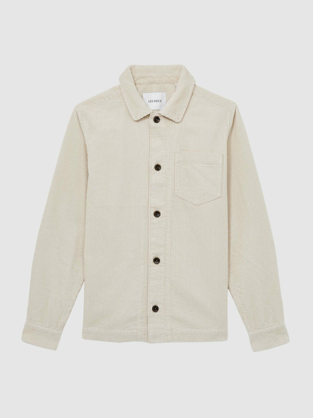 Les Deux Cotton Corduroy Overshirt Ivory | Mens