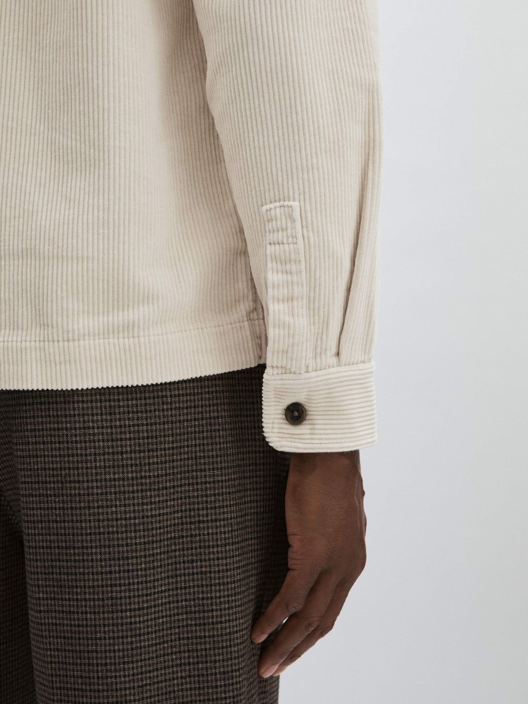 Les Deux Cotton Corduroy Overshirt Ivory | Mens