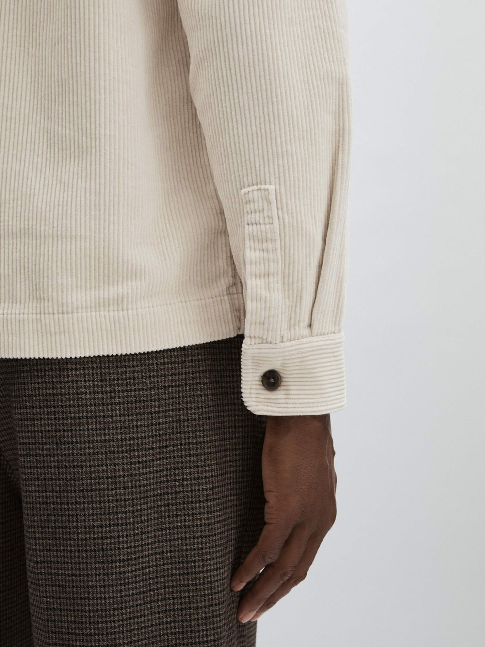 Les Deux Cotton Corduroy Overshirt Ivory | Mens