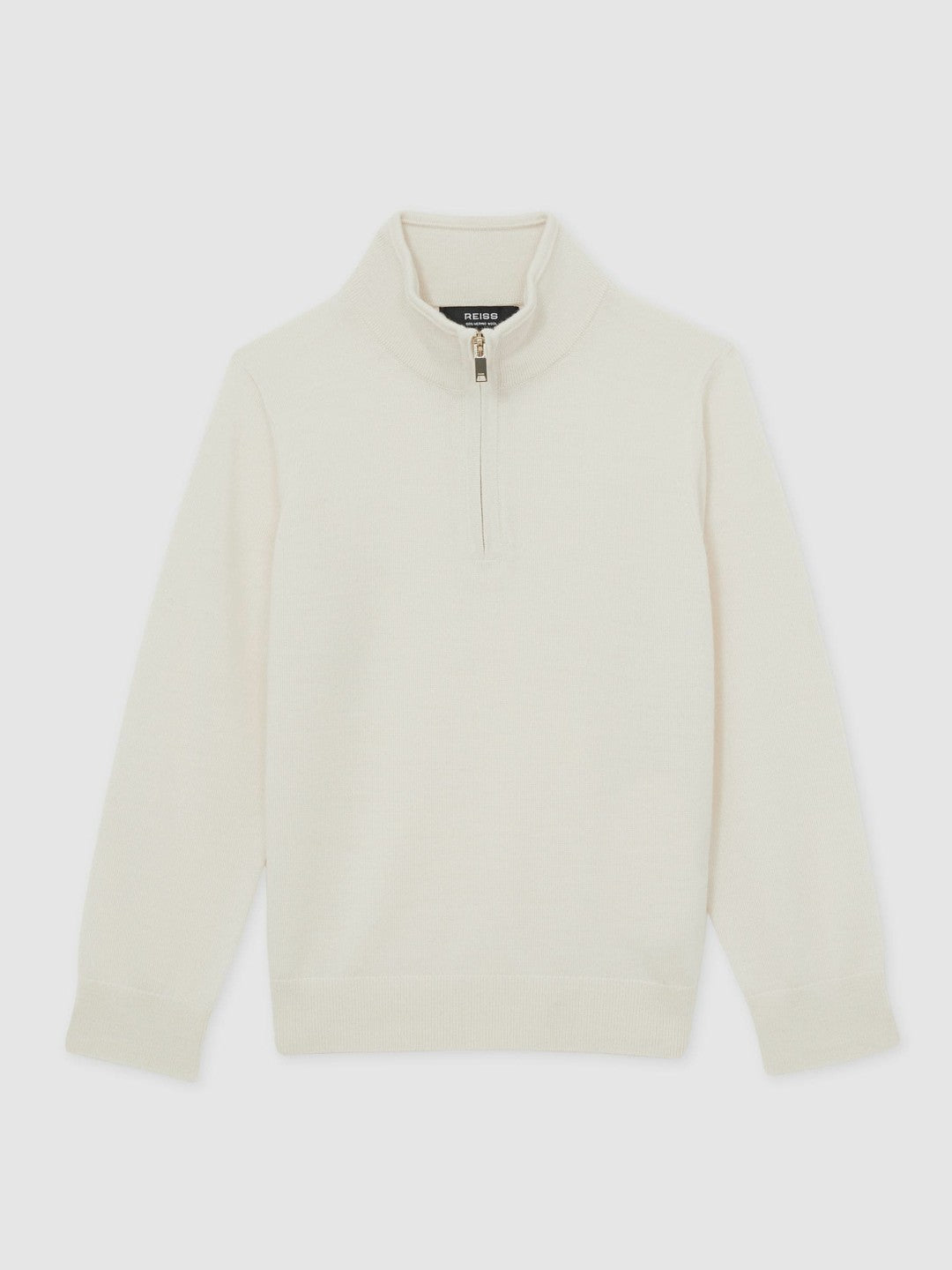 9-13 yrs Merino Wool Half-Zip Funnel Neck Jumper Snow | Children