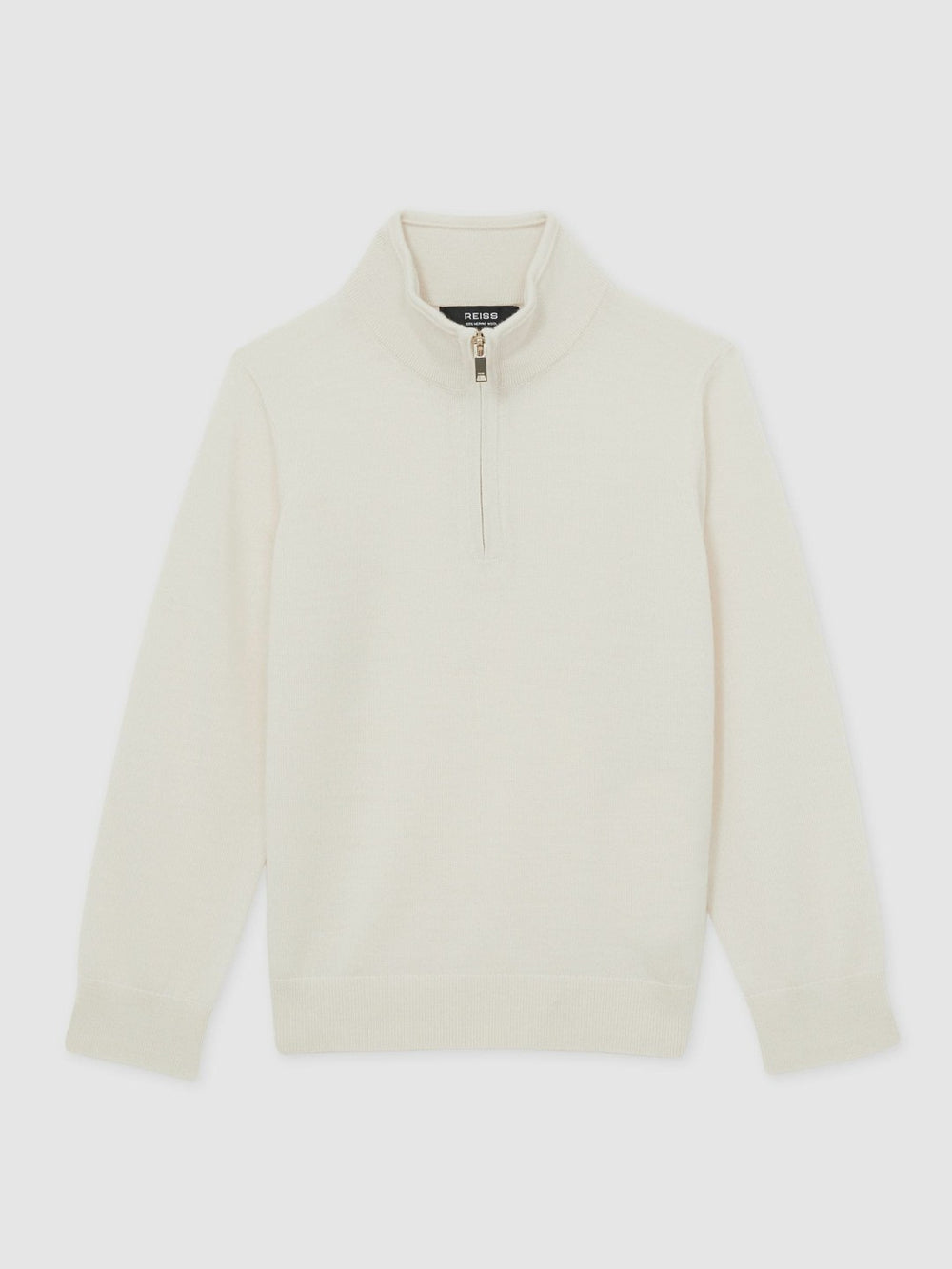 3-9 yrs Merino Wool Half-Zip Funnel Neck Jumper Snow | Children