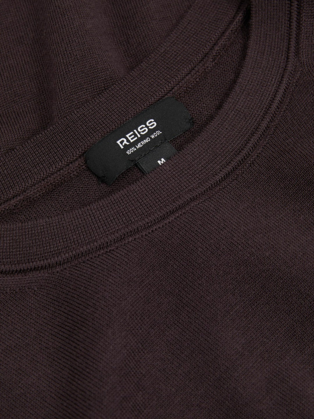 Merino Wool Crew Neck Jumper Dark Bordeaux | Mens