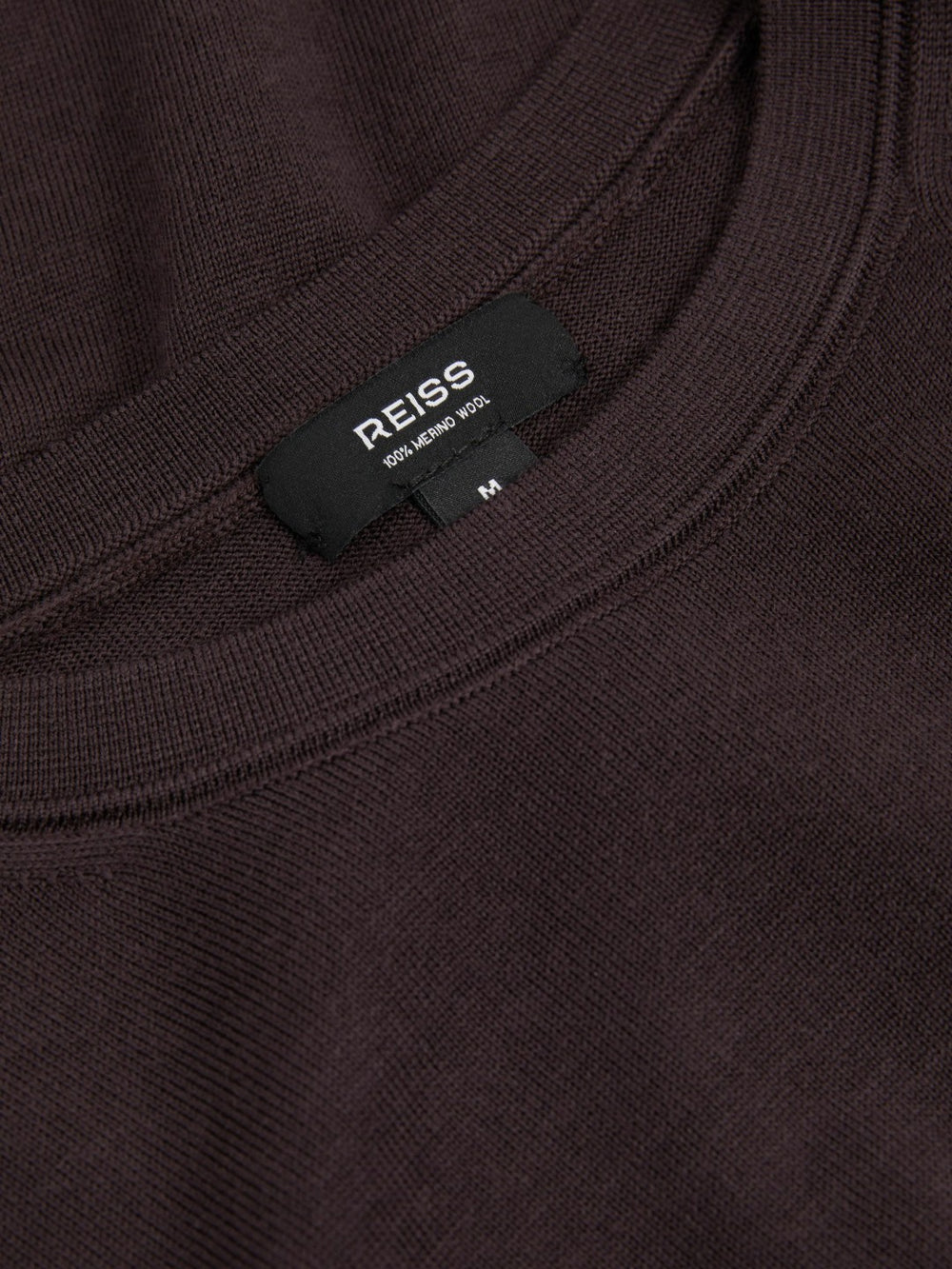 Merino Wool Crew Neck Jumper Dark Bordeaux | Mens