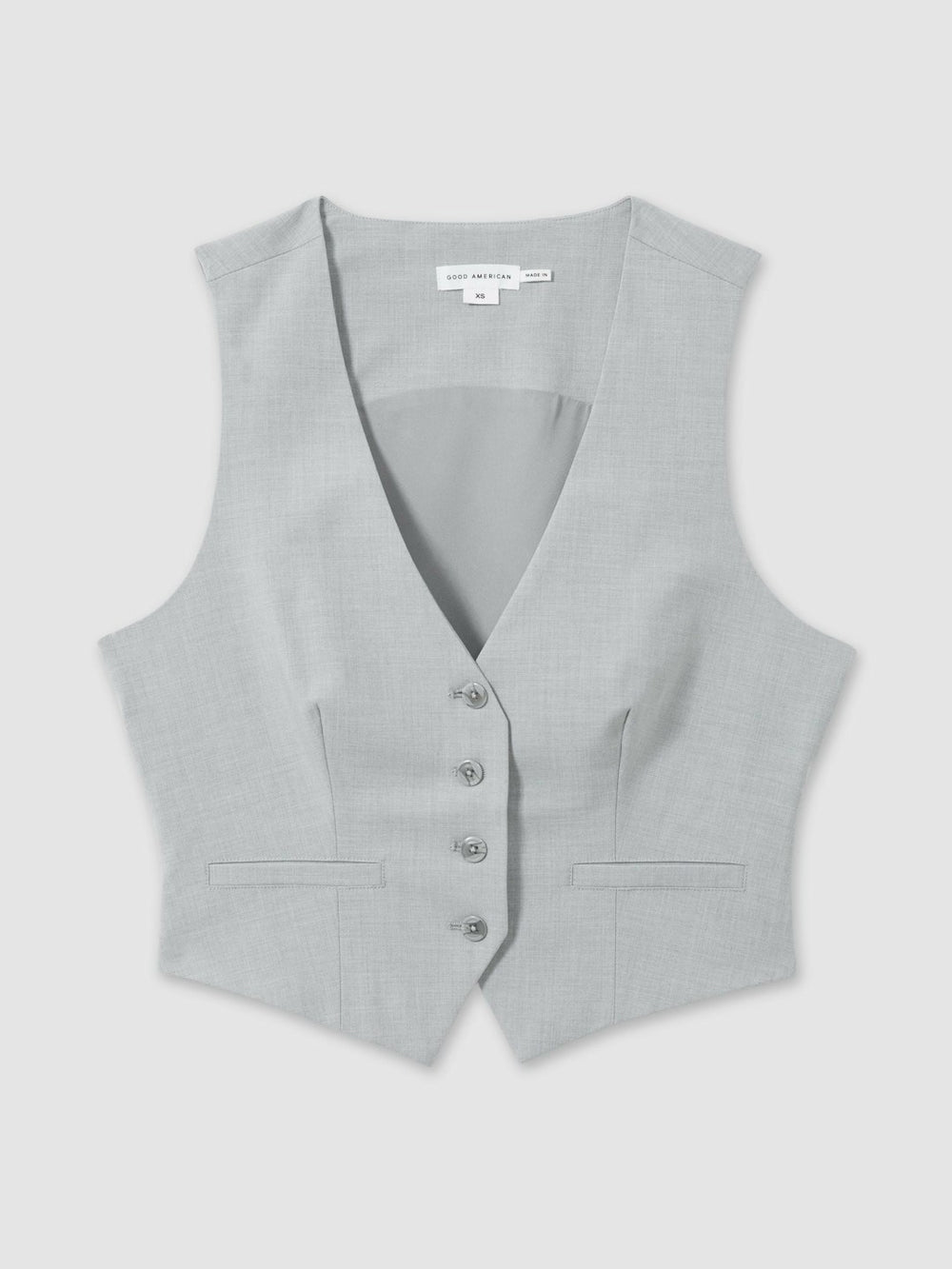 Good American Sharkskin Suit Waistcoat Heather Grey | Womens