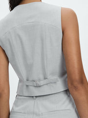 Good American Sharkskin Suit Waistcoat Heather Grey | Womens
