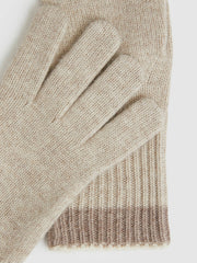 Wool Blend Tipped Gloves Taupe | Womens
