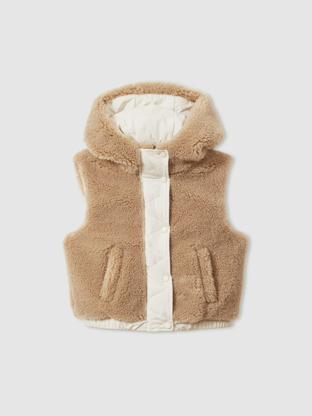 9-13 yrs Reversible Quilted Borg Gilet Brown | Children