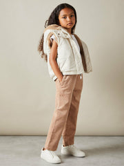 9-13 yrs Reversible Quilted Borg Gilet Brown | Children