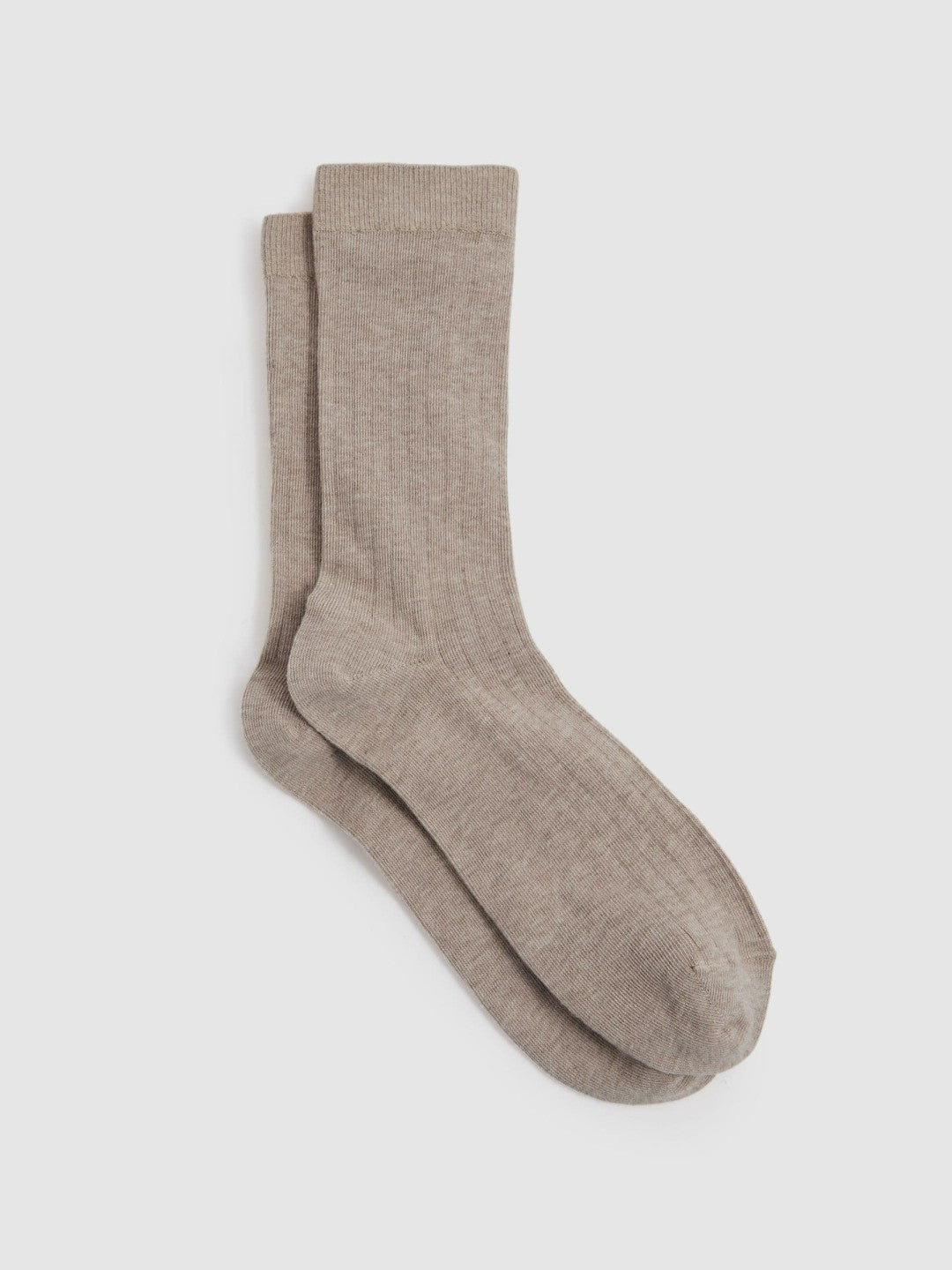 Cotton Blend Ribbed Loafer Socks Neutral | Womens
