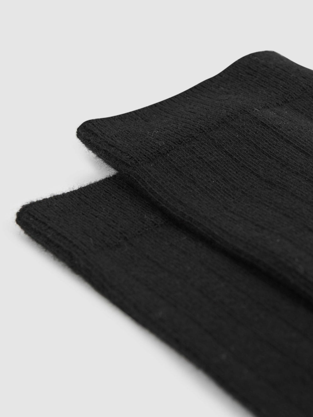 Cotton Blend Ribbed Loafer Socks Black | Womens