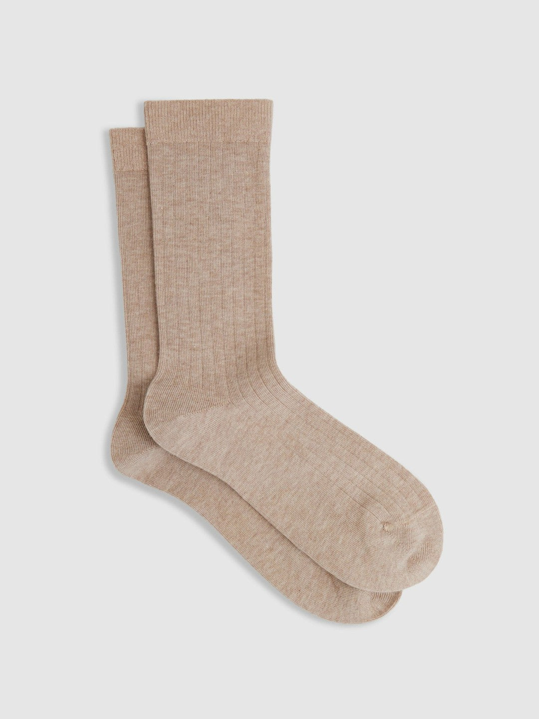 Cotton Blend Ribbed Loafer Socks Oatmeal | Womens