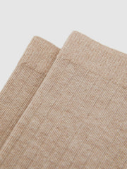 Cotton Blend Ribbed Loafer Socks Oatmeal | Womens