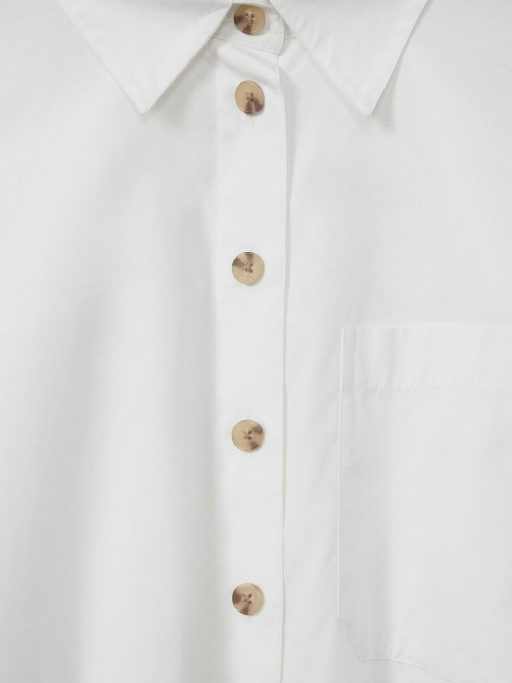 Oversize Cotton Cropped Shirt White | Womens