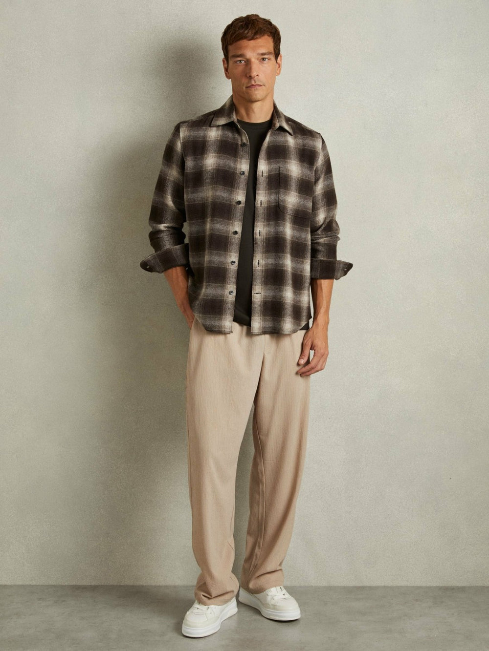 Interlock Jersey Crew Neck T-Shirt Chocolate Brown | Mens