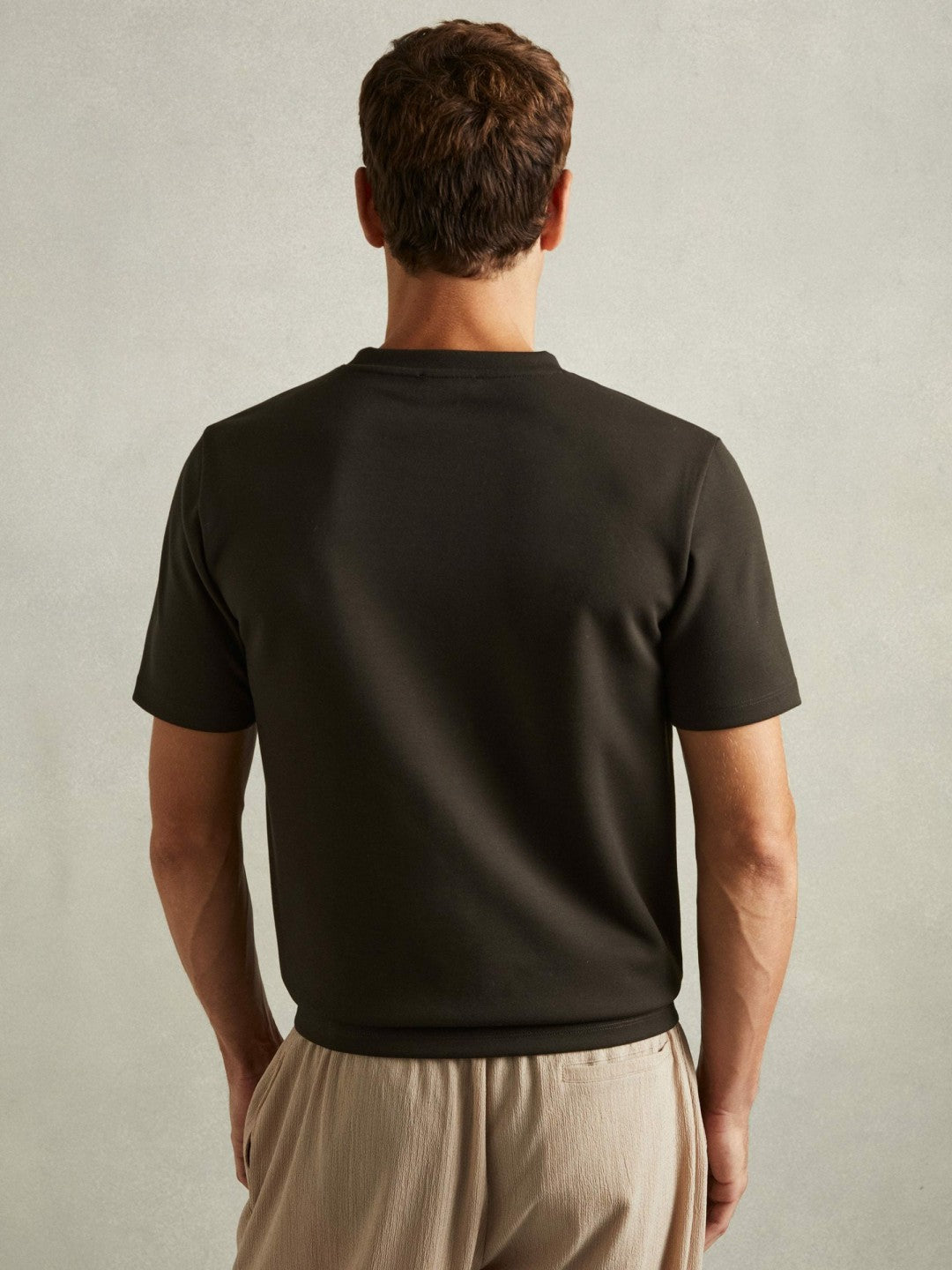 Interlock Jersey Crew Neck T-Shirt Chocolate Brown | Mens