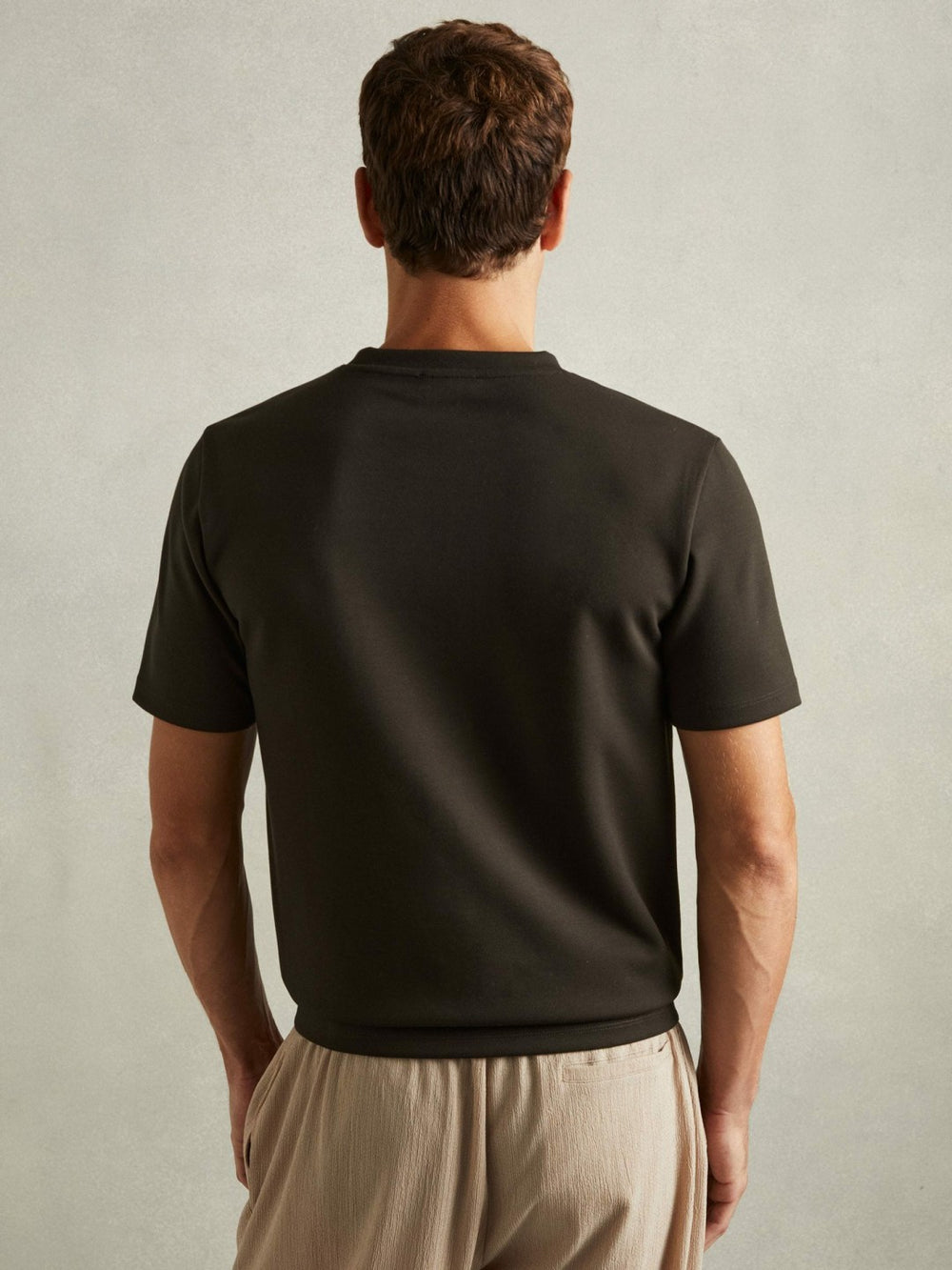 Interlock Jersey Crew Neck T-Shirt Chocolate Brown | Mens
