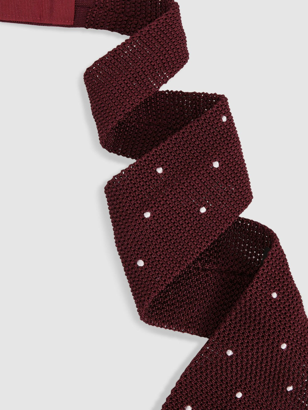 Silk Knitted Pin-Dot Tie Burgundy | Mens