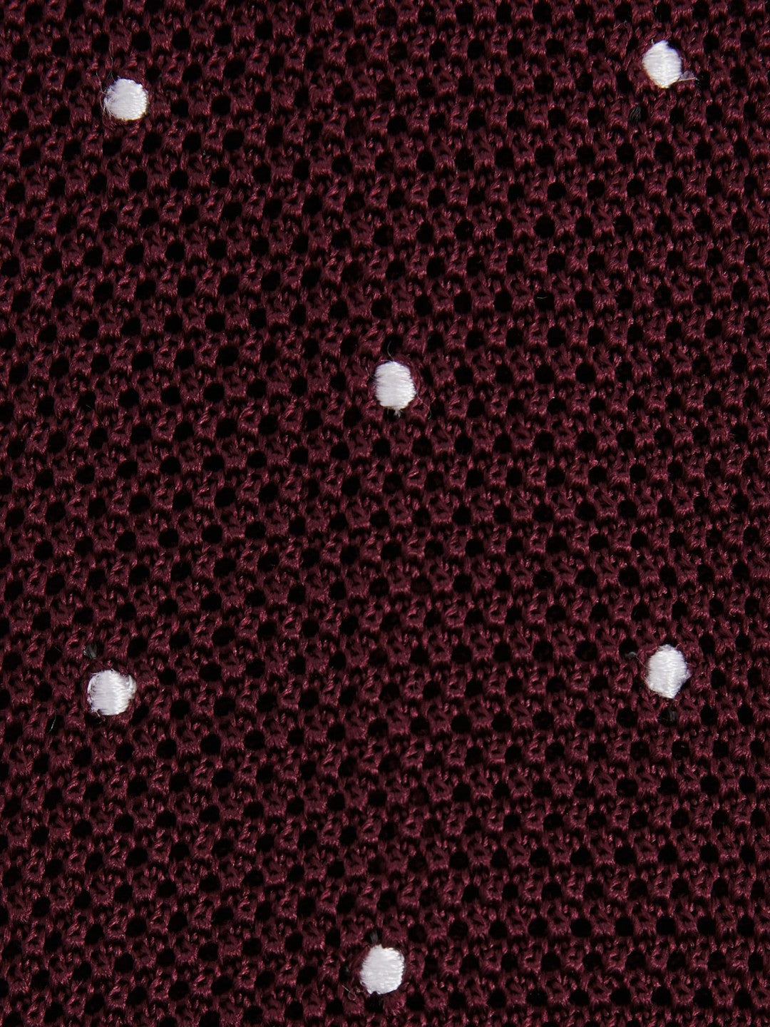 Silk Knitted Pin-Dot Tie Burgundy | Mens
