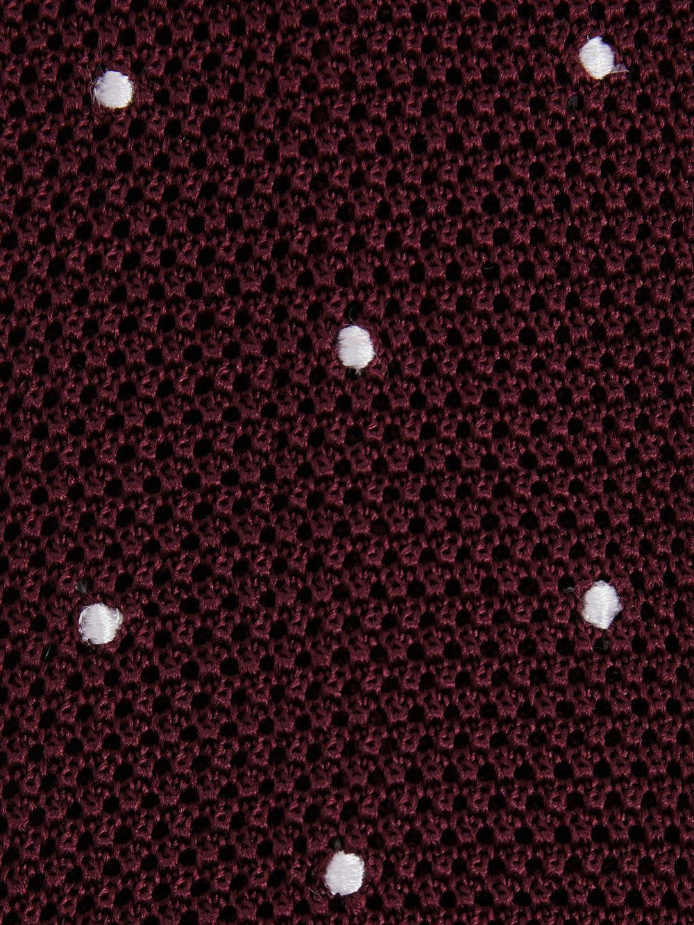 Silk Knitted Pin-Dot Tie Burgundy | Mens