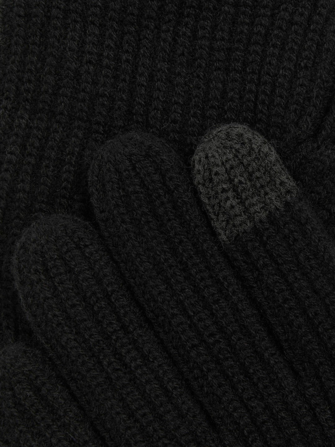 Ribbed-Merino Touchscreen Gloves Black | Mens