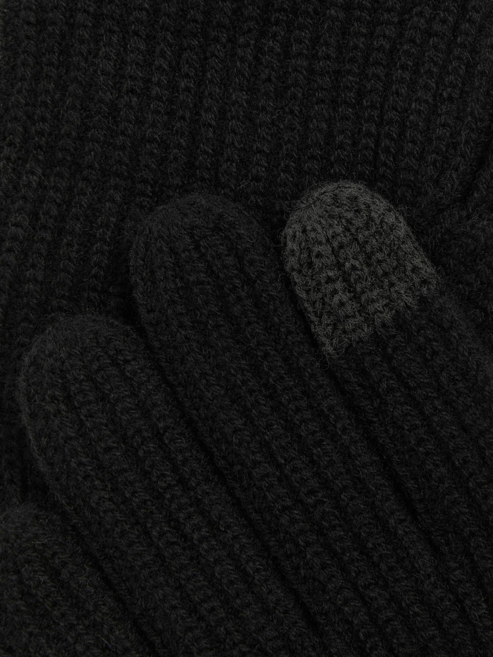 Ribbed-Merino Touchscreen Gloves Black | Mens