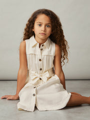 4-9 yrs Tie-Waist Collared Dress Ivory | Children