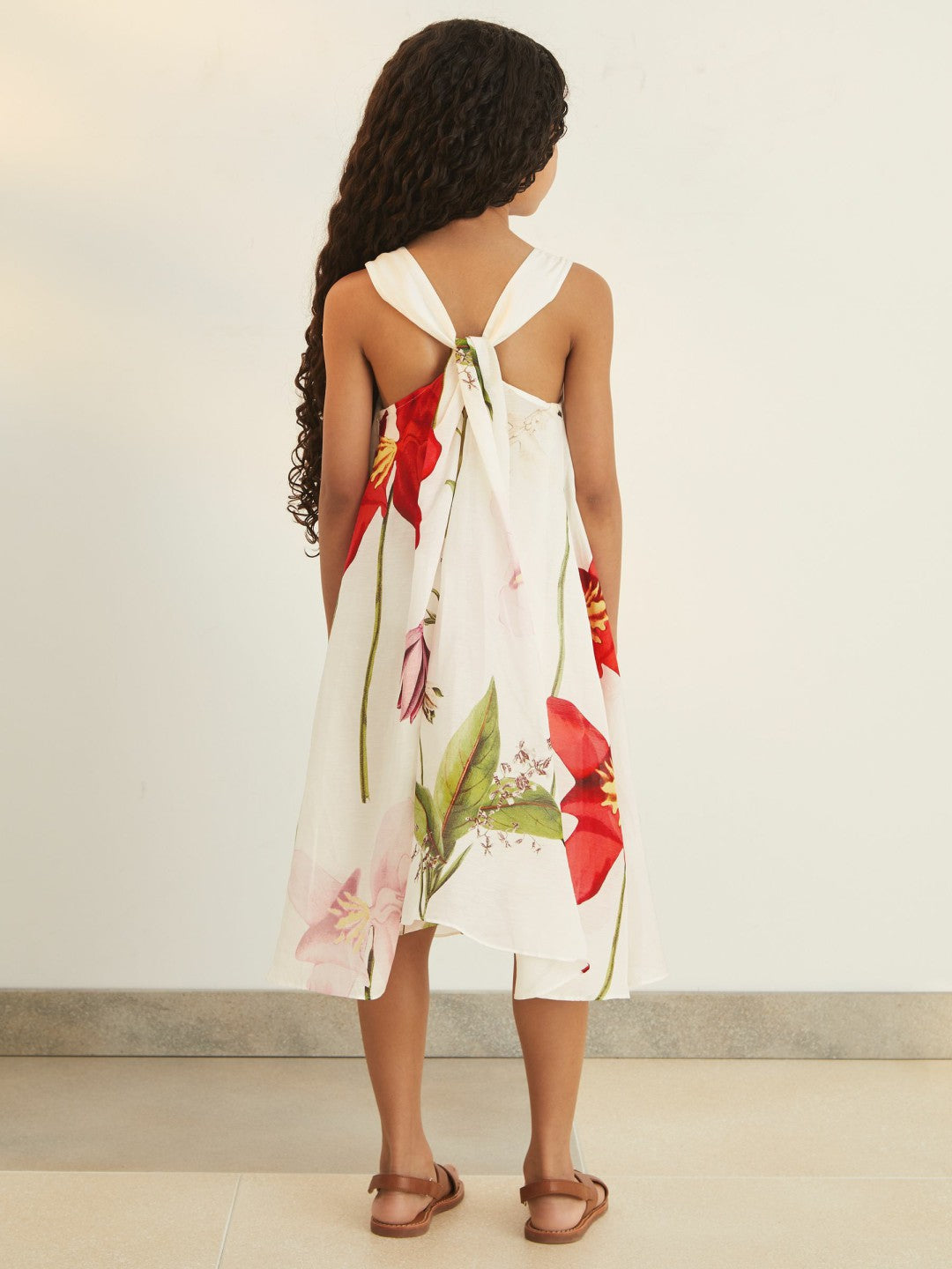 4-9 yrs  | NYBG Floral Maxi Dress With Linen Ivory | Children