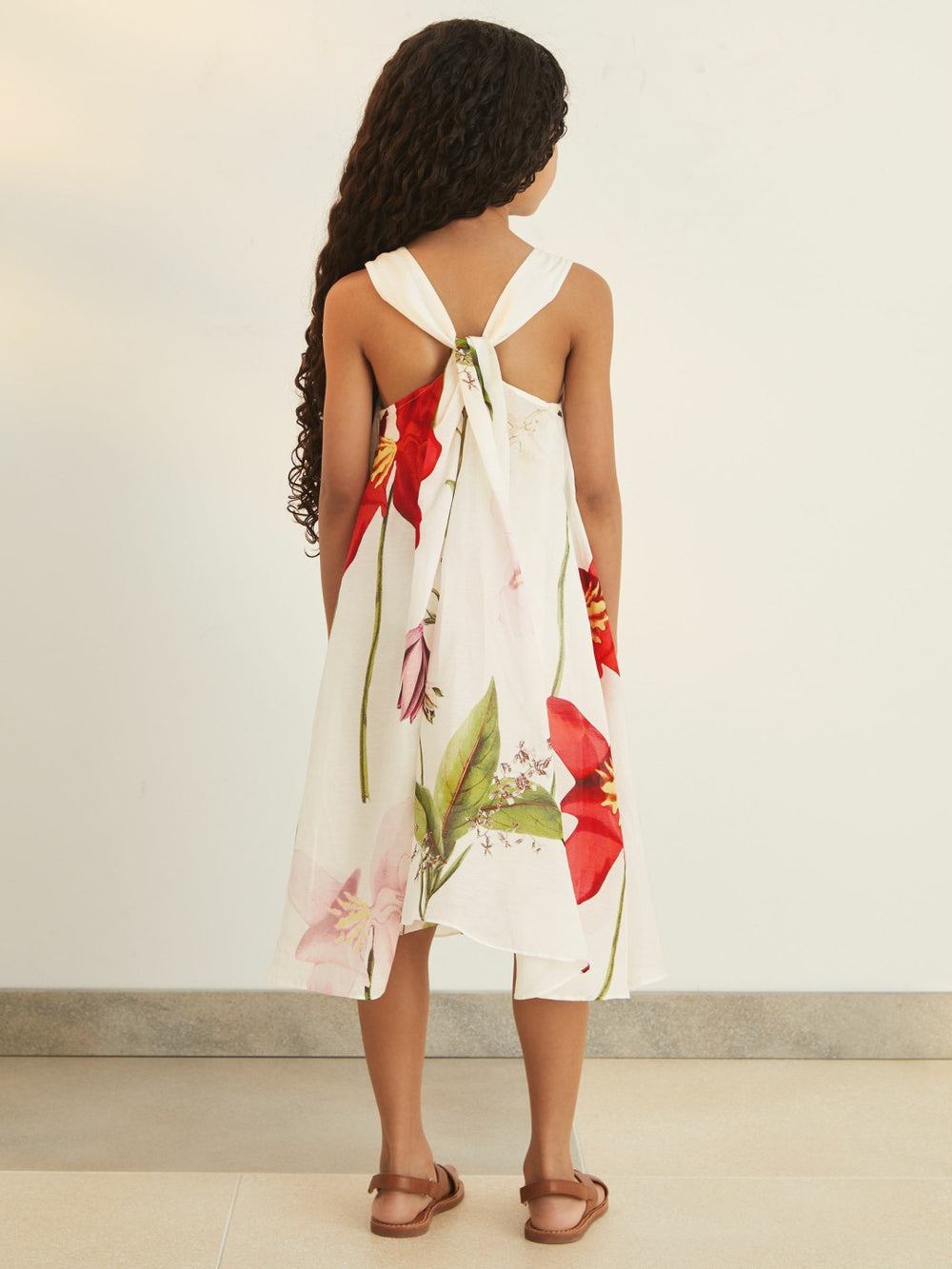 4-9 yrs  | NYBG Floral Maxi Dress With Linen Ivory | Children