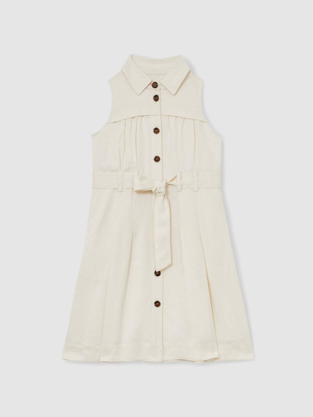 9-13 yrs Tie-Waist Collared Dress Ivory | Children