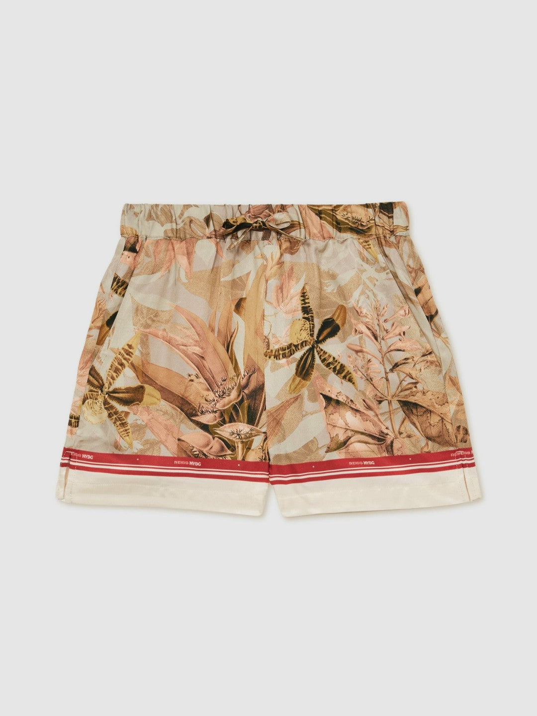 9-13 yrs  | NYBG Satin Floral-Print Shorts Khaki | Children