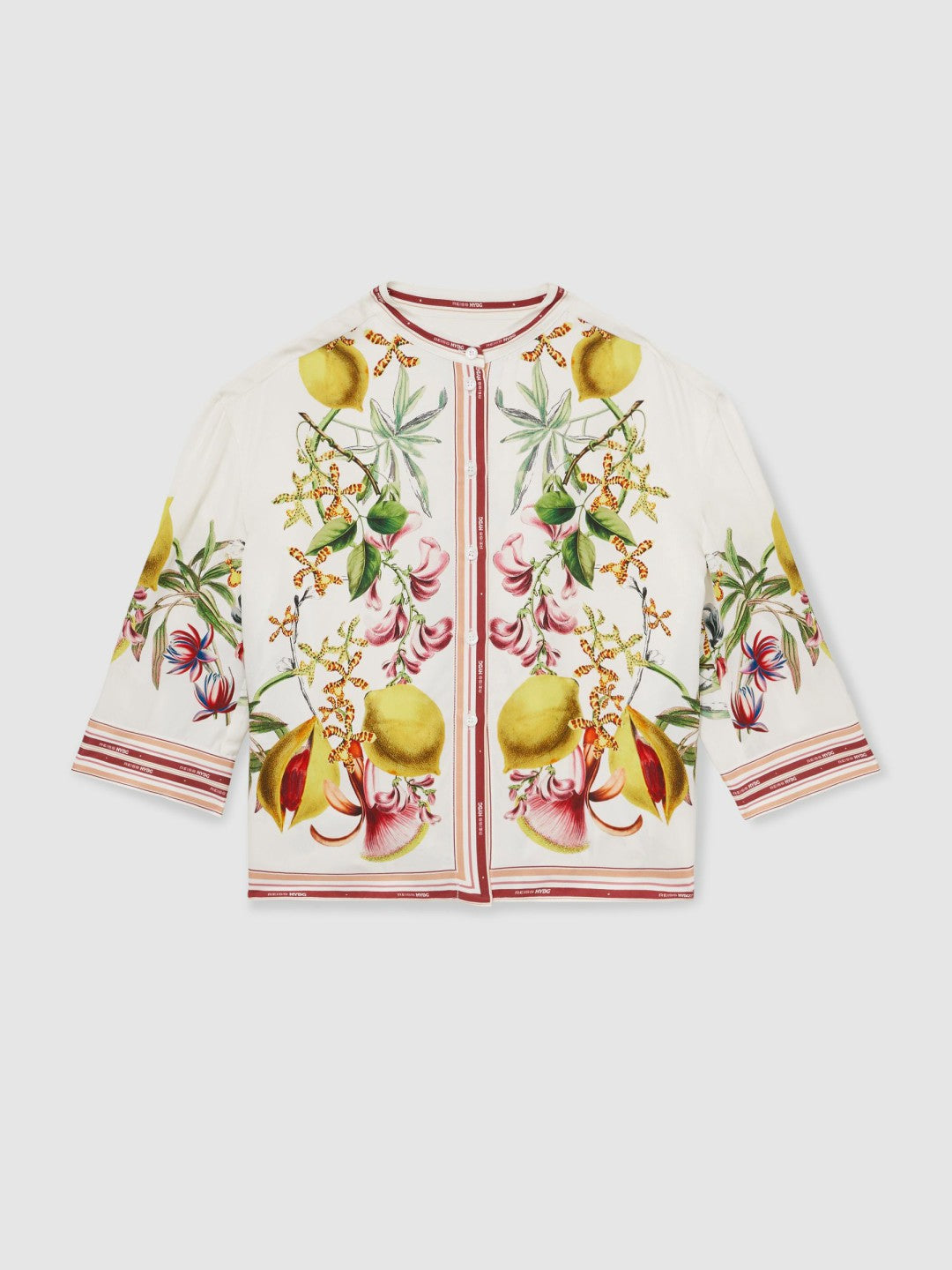 9-13 yrs  | NYBG Satin Floral-Print Shirt Ivory | Children